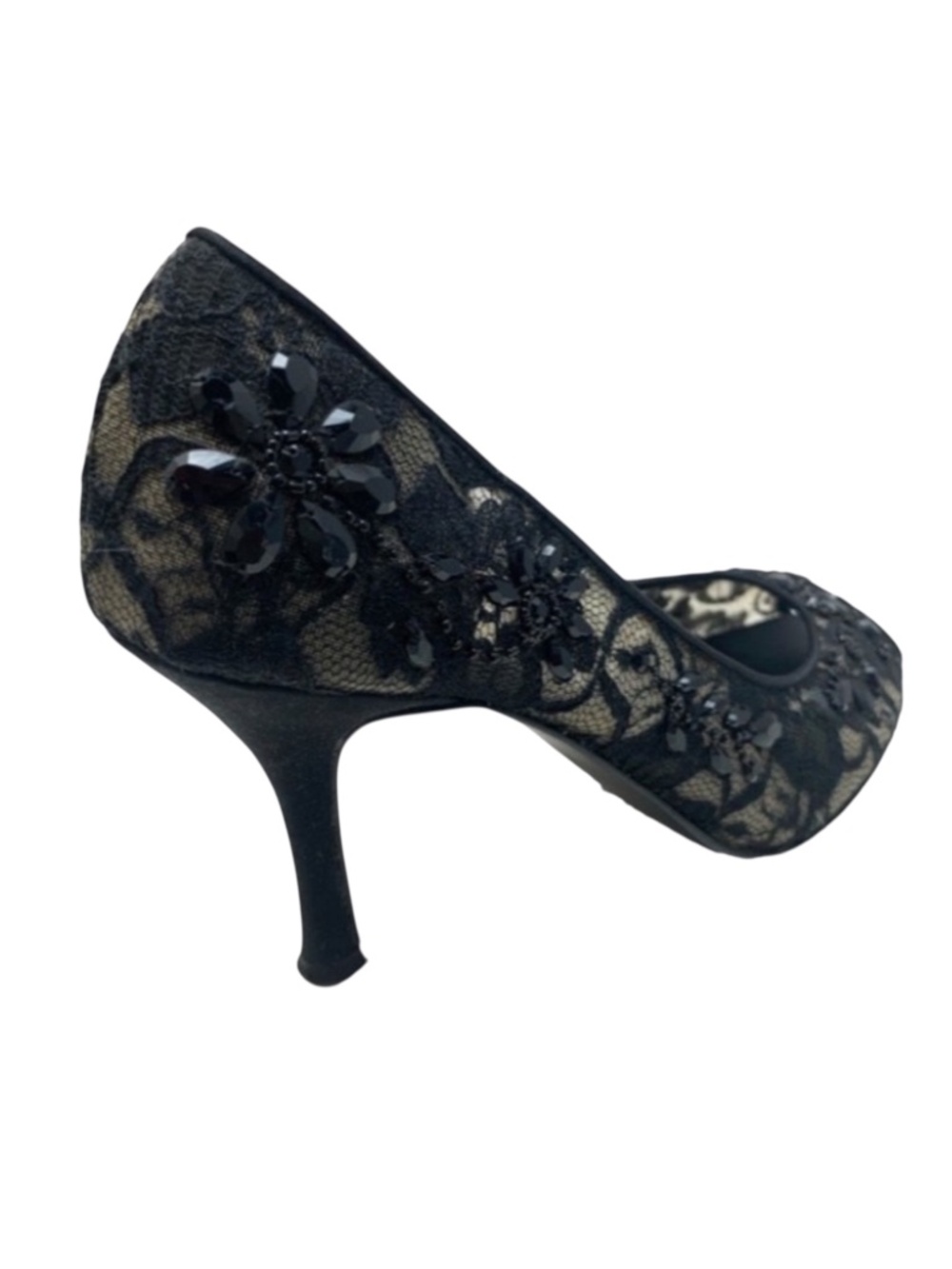 Alfani Black Lace Heels 7.5 - Picture 4 of 7